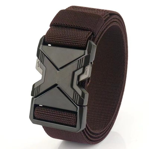 Men's Toothless Automatic Buckle Waist Belt PP Woven Tactical Pants - Image 2