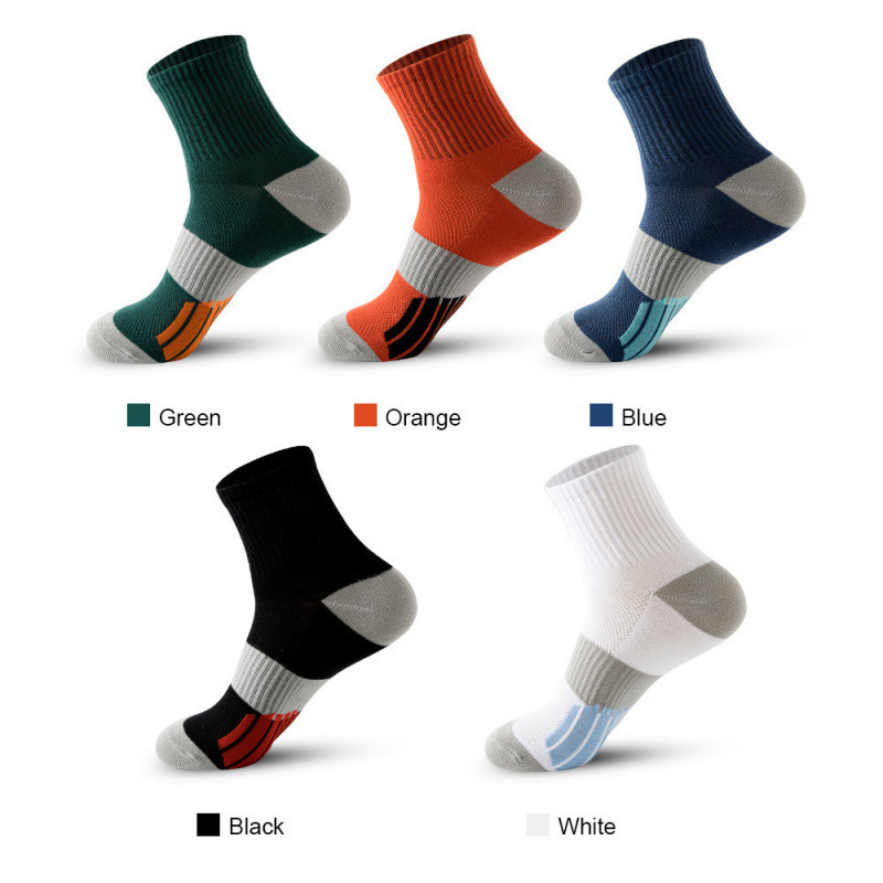 Men's Middle Tube Socks Color Matching Sports Basketball Socks - Image 3