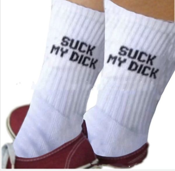 Men's Simple Casual White Letter Cotton Sock - Image 2