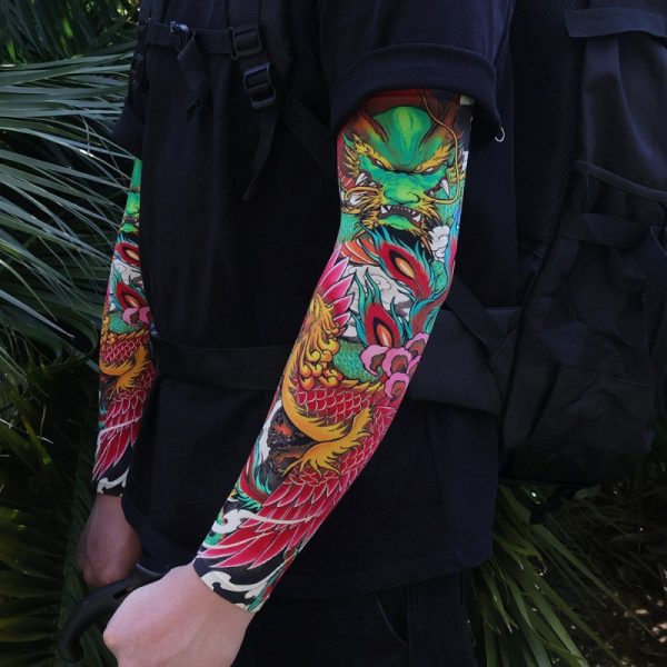 Men's Tattoo UV Protection Outdoor Sun Protection Ice Sleeve - Image 3