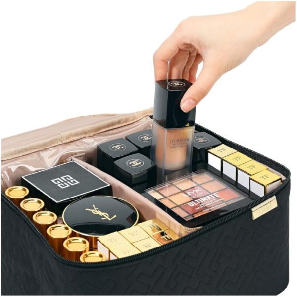Portable Fashion Double Layer Cosmetics Bag - Image 3