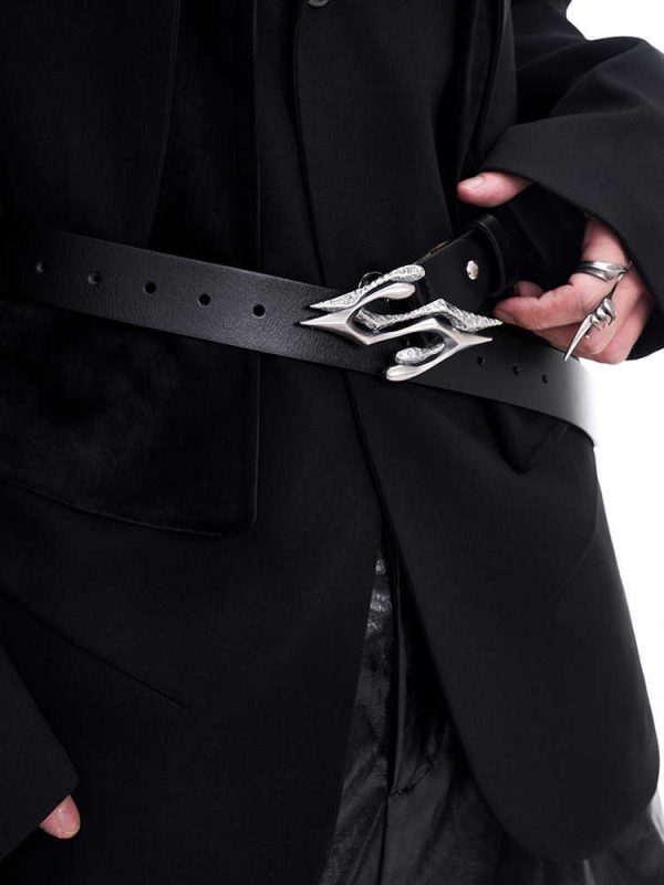 Metal Letter Two-layer Leather Men's Leather Belt - Image 2