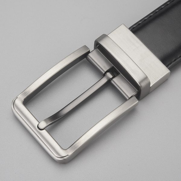 Gentleman Business Style Men's Leather Business Rotation Pin Buckle Belt - Image 7