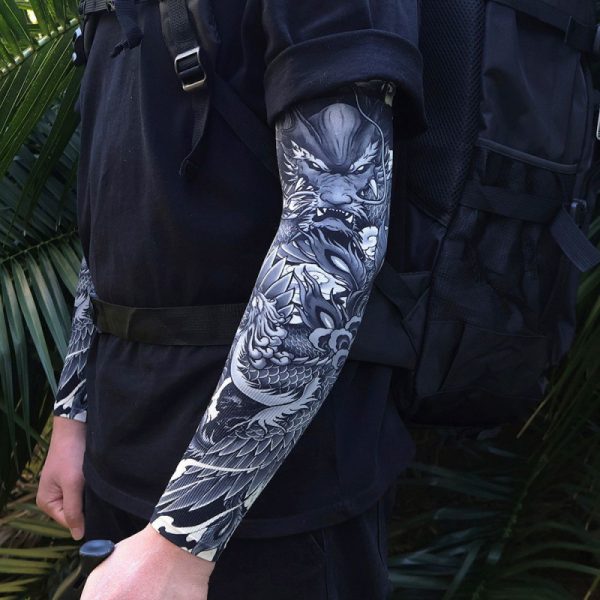 Men's Tattoo UV Protection Outdoor Sun Protection Ice Sleeve - Image 8