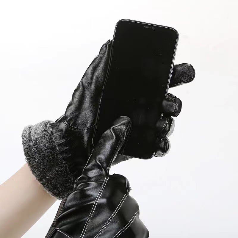Winter Men's Fleece-lined Thick Windproof Gloves - Image 3