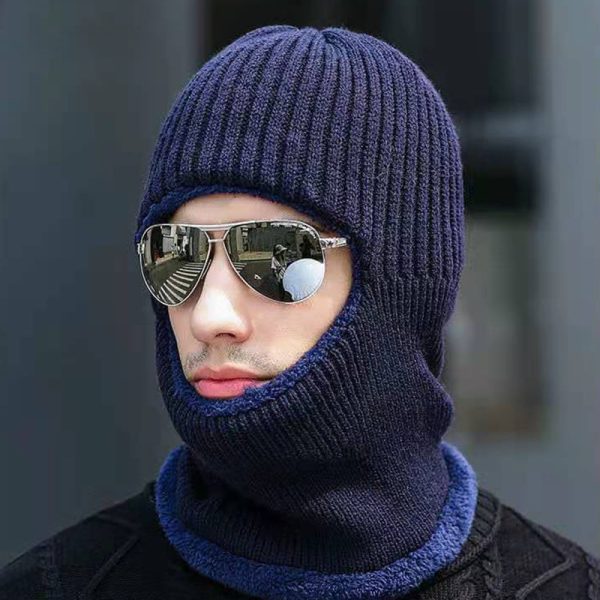 Winter Warm Unisex Dome Brimless Terry Neck Protection Thickened Flat Brim Knitted Hat - Image 5