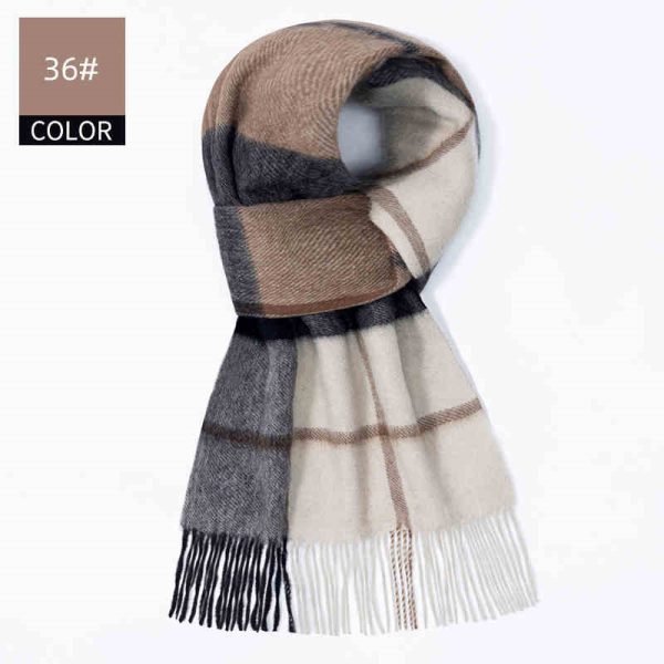 Winter New Men's Cashmere Scarf - Image 9