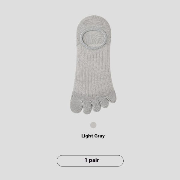 Five-finger Men's Summer Cotton Boneless Antibacterial Invisible Socks - Image 6