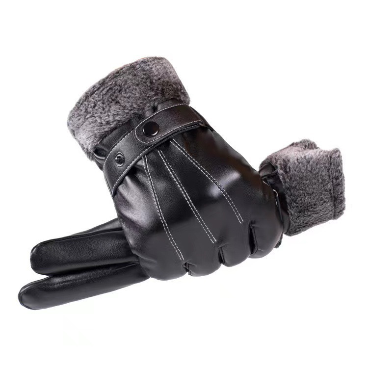 Winter Men's Fleece-lined Thick Windproof Gloves - Image 4
