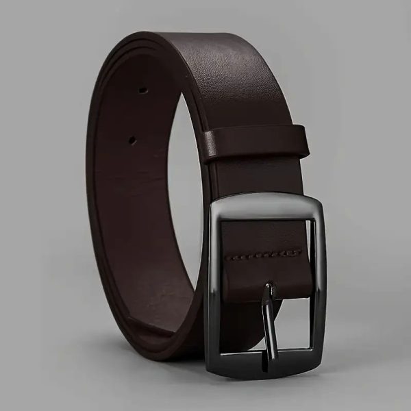 Men's Pin Buckle PU Microfiber Eyelet Belt Fashion Casual Belt - Image 2