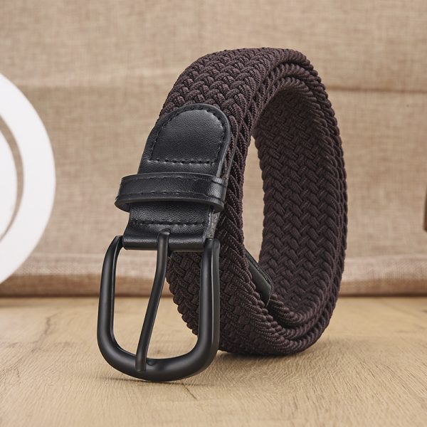 New Men's And Women's Woven Belt Elastic Stretch Punch-free - Image 5