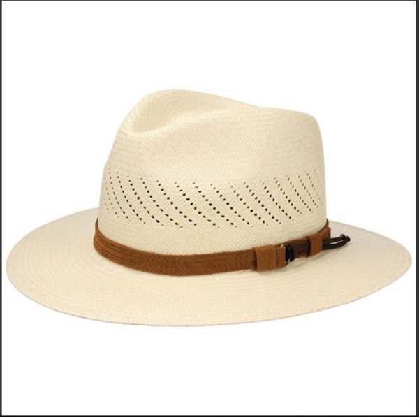Striped Bow Flat-brimmed Jazz Straw Top Hat - Image 7
