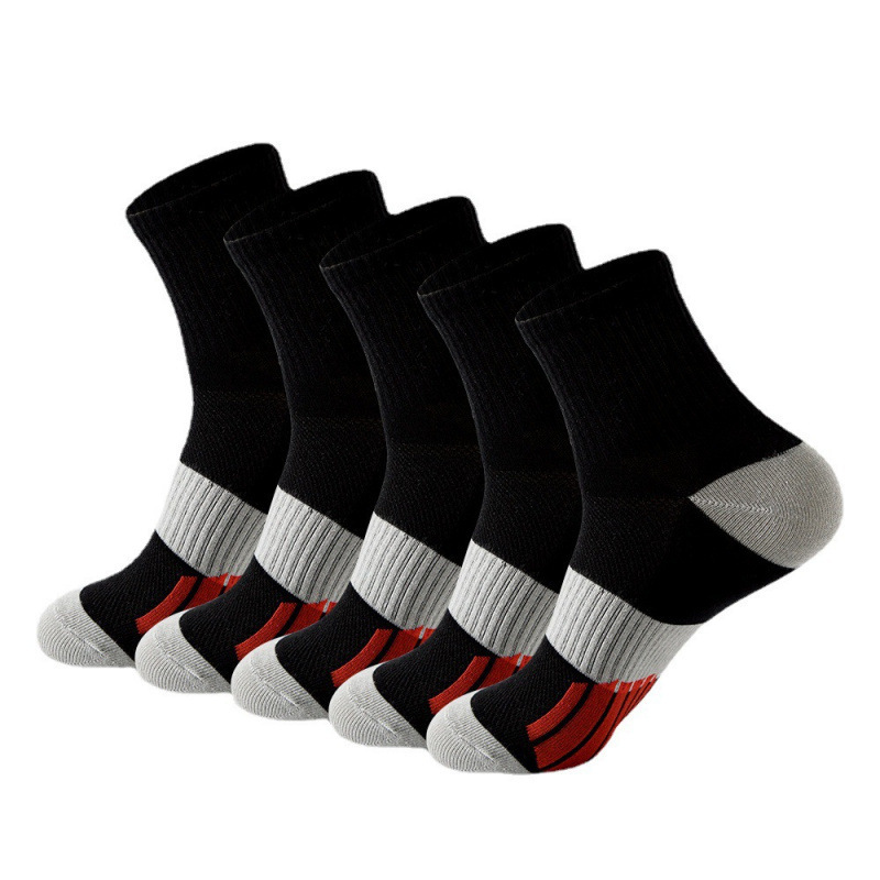 Men's Middle Tube Socks Color Matching Sports Basketball Socks - Image 10