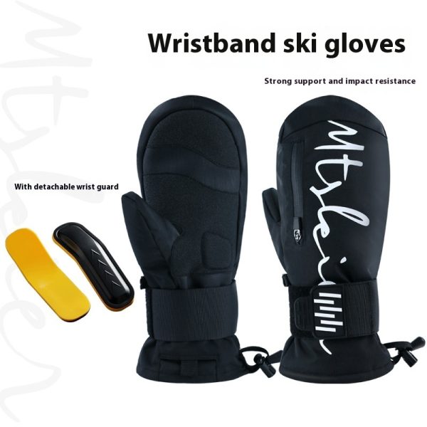 Ski Gloves Built-in Wristband Shock Absorption Veneer Warm Waterproof - Image 4