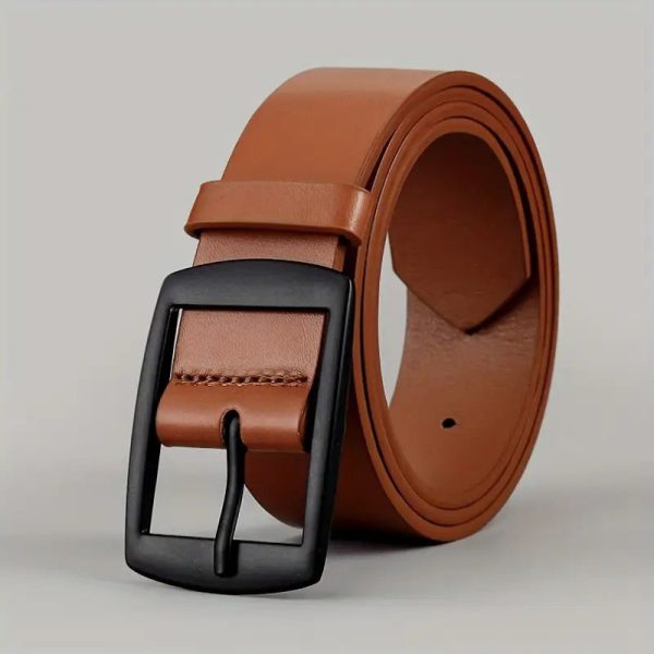 Men's Pin Buckle PU Microfiber Eyelet Belt Fashion Casual Belt - Image 4