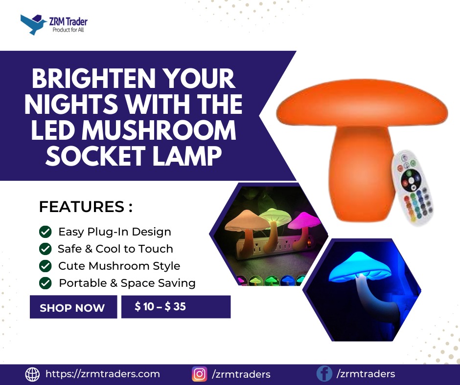 LED Mushroom Socket Lamp:
